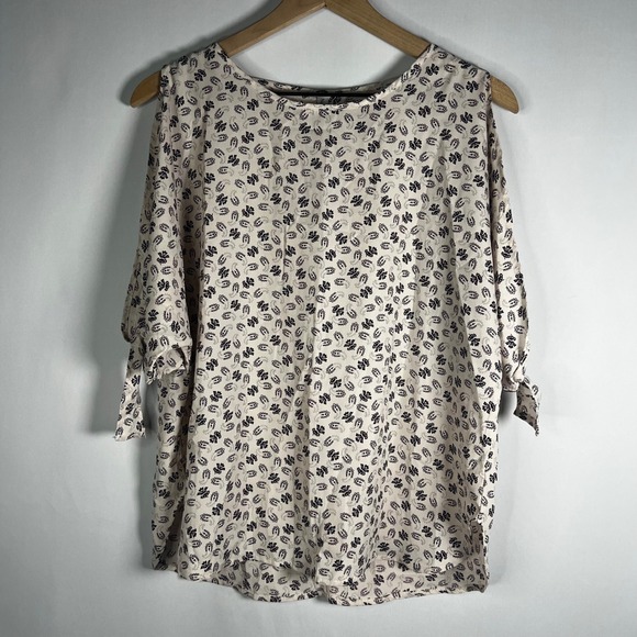 Nelco Fashion Tops - Nelco Fashion Women Small Pale Pink Paisley Printed Open Tie Sleeve Blouse USA